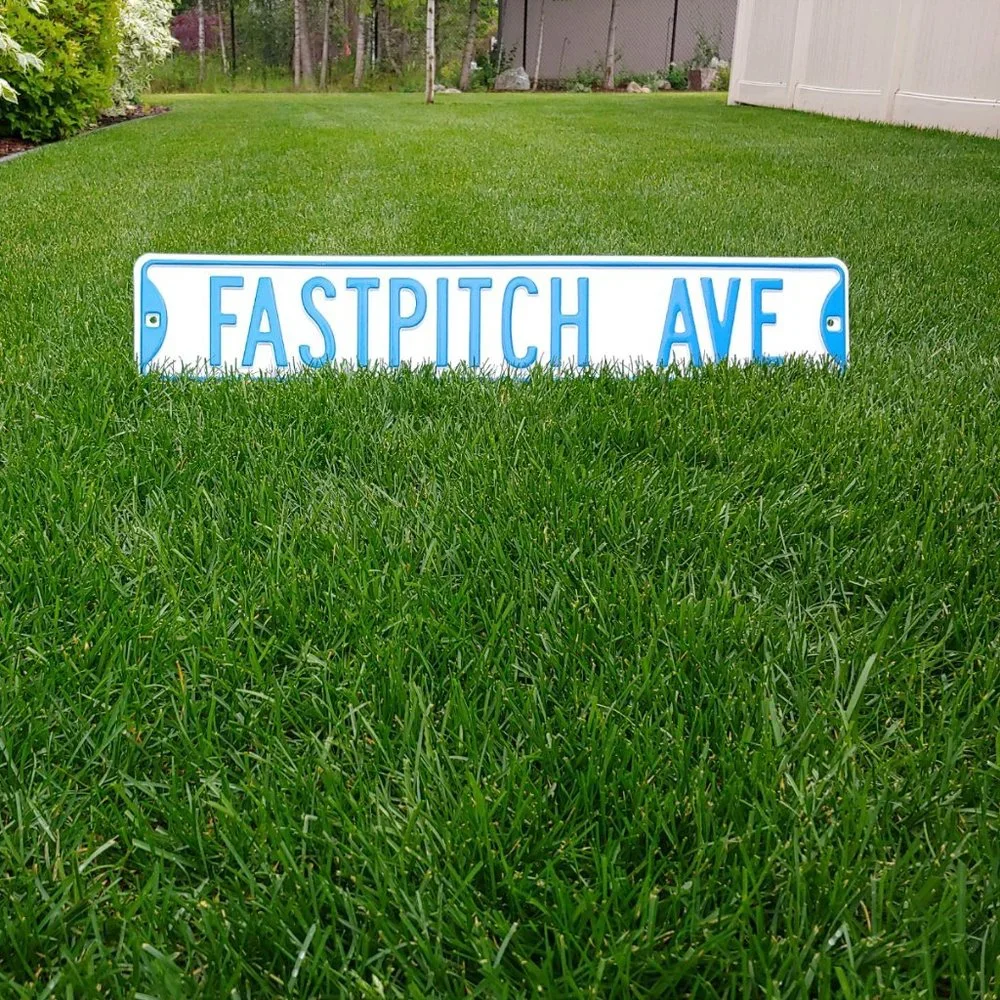 Fastpitch Metal street Sign - Blue & White - NEW!